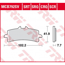 TRW Lucas, brzdové destičky, KH447 Sinter TRACK Ducati V4 1000 PANIGALE '19-, MONSTER 1200 '16-, MULTISTRADA 1260 '18-, KTM DUK