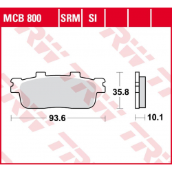 TRW Lucas, brzdové destičky, KH427 Sinter DAELIM QL 125 STEEZER '15-, VL 250 DAYSTAR '17-, PEUGEOT LXR 125 '10-, SYM GTS 125/25