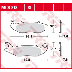 TRW Lucas, brzdové destičky, KH465 Sinter Offroad AJP PR3/PR4/PR5 '13-,DERBI TERRA/CITY CROSS 125 '08-'16, Honda CRF 250L/M/R '