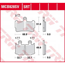 TRW Lucas, brzdové destičky, KH499/4 Sinter ROAD/TRACK Honda VFR 1200F '10-'16, přední,