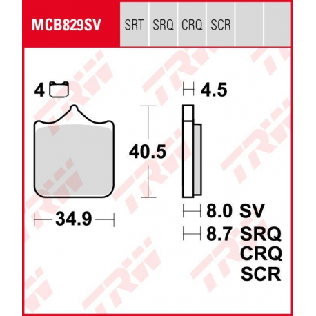 TRW Lucas, brzdové destičky, KH604/4 Sinter ROAD/TRACK BMW S 1000RR '09-'18, S 1000R '13-, Triumph SPEED TRIPLE 1050 '09-'16, P