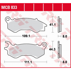 TRW Lucas, brzdové destičky, KH603 Sinter Honda NSC 50/110 '12-, PCX 125/150 '10-, Kymco PEOPLE 125 '16-, PEUGEOT DJANGO 50/125