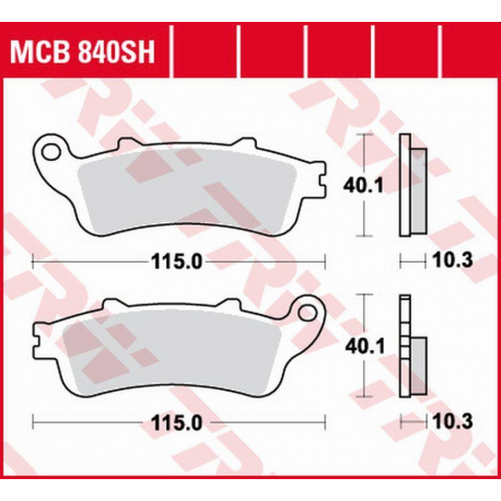 TRW Lucas, brzdové destičky, KH261 Sinter Street Honda GL 1800 GOLD WING '01-'17, VFR 800F '06-'13, XL 1000V VARADERO '04-'11,