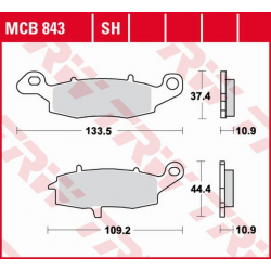 TRW Lucas, brzdové destičky, KH231 Organic Kawasaki VN 900 '06-'17, VN 1500 '98-'03, VN 1600 '03-'08, VN 1700 '09-'17, VN 2000