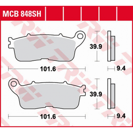 TRW Lucas, brzdové destičky, KH636 Sinter Street Honda VFR 1200F '10-'16, VFR 1200X CROSSTOURER '12-,, zadní,