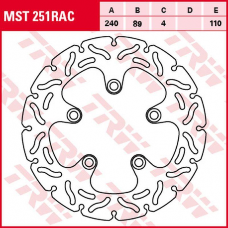 TRW Lucas, zadní brzdový kotouč, Kawasaki J 300 '14-'16, Suzuki GSF 600/650/1200 BANDIT '94-'06, SV 650 '99-'02, GSX/F '98-'06,