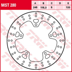 TRW Lucas, zadní brzdový kotouč, Yamaha XJ6 600F DIVERSION, XJ6 600N/S '09-'16, (245X115X5mm)