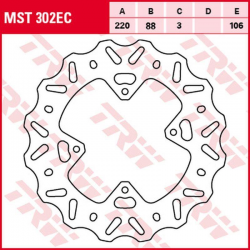 TRW Lucas, přední brzdový kotouč, Honda CR 80R '96-'02, CR 85R '03-'08, CRF 150R '07-'15 (220X88X3mm) WAVE