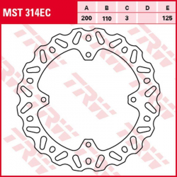 TRW Lucas, zadní brzdový kotouč, KTM SX 85 '03-'10 (200X110X3mm) WAVE