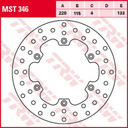 TRW Lucas, zadní brzdový kotouč, Yamaha DT 125R '91-'06, DT 125X '05-'06, TDR 125 '93-'96, WR 125 '01-'07, YZ 125 '85-'96, TT-R