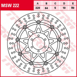 TRW Lucas, přední brzdový kotouč, Yamaha YZF 750R/SP '93-'98, FZR 1000 GENESIS EXUP '94-'95 (320X64X5mm)