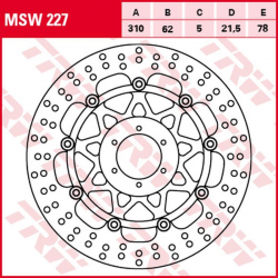 TRW Lucas, přední brzdový kotouč, Honda CBR 900RR FIREBLADE '98-'99 (310X62X5mm)