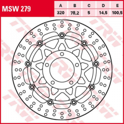 TRW Lucas, přední brzdový kotouč, Triumph DAYTONA/SPEED TRIPLE 955 '02-'06, SPRINT 1050 '05-'10, ROCKET 3 2300 '04-'13, ROCKET