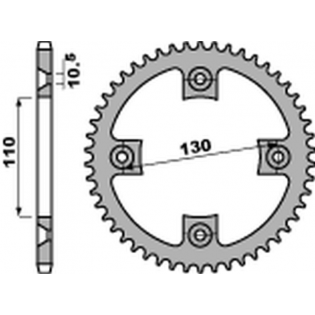 PBR, rozeta 4303 41 C45 Honda TRX 200 '91-'97, TRX 400 '99-'14 (JTR1350.41) (řetěz 520)