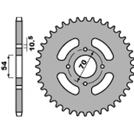 PBR, rozeta 4304 41 C45 Honda CBR 125R '04-'10 (JTR1206.41) (řetěz 520) (STD.-1)