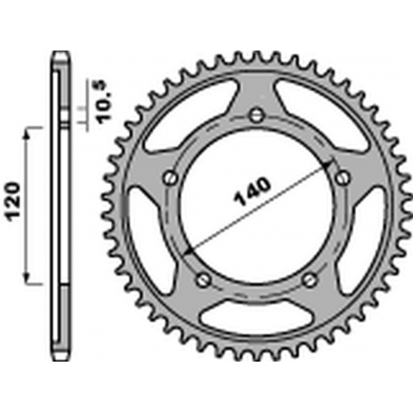 PBR, rozeta 4398 50 C45 Suzuki DL 1000 V-STROM '02-'19, GSX-R 1000 '01-'19, GSX-R /GSR '06-'10, DL 650 V-STROM '04