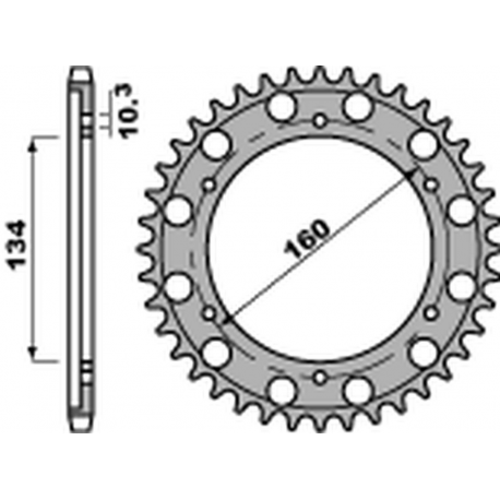 PBR, rozeta 4399 41 C45 Honda CBR 1000 RR '04-'16, VTR 1000 SP1/SP2 '00-'06 (JTR1306.41) (řetěz 530)