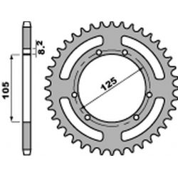 PBR, rozeta 4402 46 F Aprilia RX 50 '09-'16, DERBI SENDA 50 '00-'06 (JTR1131.46) (řetěz 420) (STD.-7)
