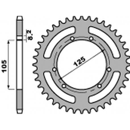 PBR, rozeta 4402 46 F Aprilia RX 50 '09-'16, DERBI SENDA 50 '00-'06 (JTR1131.46) (řetěz 420) (STD.-7)