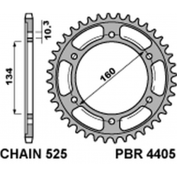 PBR, rozeta 4405 43 C45 Honda CBR 600RR '03-'15, CBR 600F '01-'19, CBR 1000RR '17-'20 (JTR1307.43) (řetěz 525) JTR