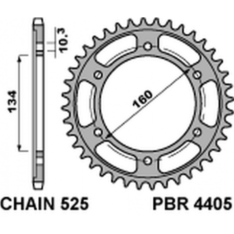 PBR, rozeta 4405 47 C45 Honda CBR 600RR '03-'15, CBR 600F '01-'19, CBR 1000RR '17-'20 (JTR1307.47) (řetěz 525)