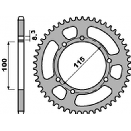 PBR, rozeta 4502 60 C45 Husqvarna CH 125 SM '05, FANTIC 125 '05-'11 (řetěz 428)