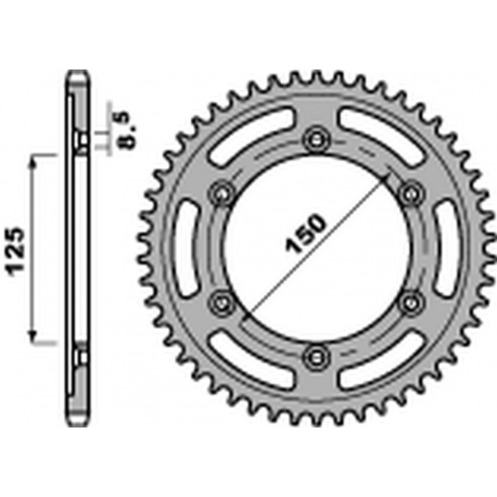 PBR, rozeta 4507 42 C45 KTM 690 ENDURO/SM '07-'18, 790 ADV '18-'20 (JTR897.42) (řetěz520)