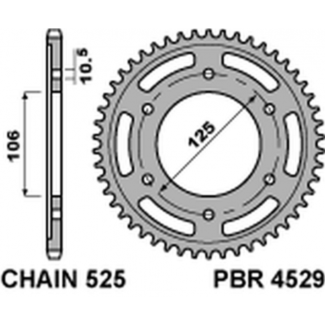 PBR, rozeta 4529 48 C45 Triumph 675 DAYTONA/ STREET TRIPLE '06-'20, BONNEVILLE/SPEEDMASTER/THRUXTON 1200 (JTR2014.