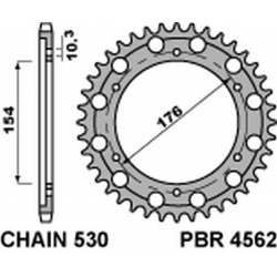 PBR, rozeta 4562 46 C45 Honda CB 1000R '08-'18 (JTR1340.46) (řetěz530) (SDT.+2)