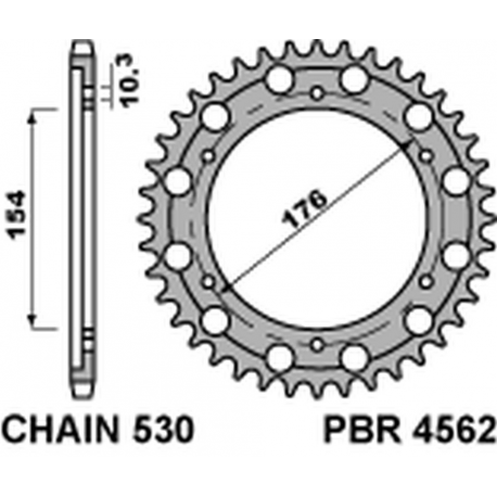 PBR, rozeta 4562 46 C45 Honda CB 1000R '08-'18 (JTR1340.46) (řetěz530) (SDT.+2)