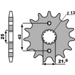 PBR, přední řetězové kolečko 513 13 18NC Kawasaki ZZ-R 600 '90-'06, Yamaha YZF 600 THUNDER CAT '96-'03 (JTF513.13) (řetěz530)