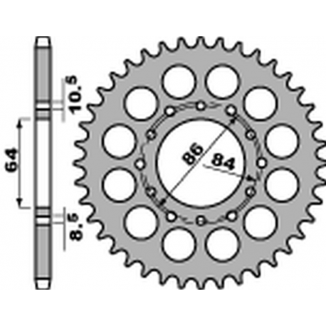 PBR, rozeta 814 41 C45 Suzuki GT 380 '73-'78, GT 550 '74-'77, GS 400 '77-'80 (JTR814.41) (řetěz 530)