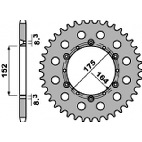 PBR, rozeta 856 44 F Yamaha TT 600R '82-'04, YFM 660 '01-'04, YFS 200 '88-'06, YZ 125/250 '85-'98, DT 125 '89-'06