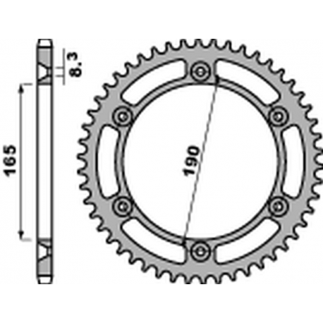 PBR, rozeta 896 48 C45 KTM 125/250/350 ENDURO '87-'90, MX 420/495 '81-'84, MX 500 '85-'93, LC4 600 '88-'92 (JTR896
