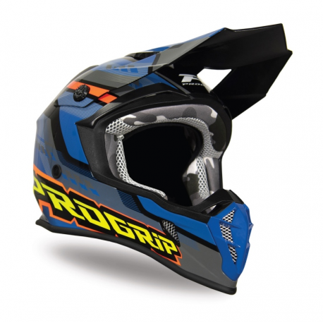 Progrip, MX přilba PG3180 AP71, barva modrá/šedá/oranžová, velikost L (3180-362)