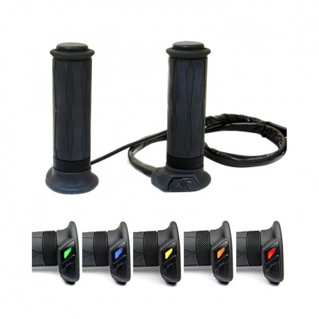 Koso, vyhřívané gripy Premium s ovladačem 7/8"-1" délka – 120mm, integrovaný ovladač (OF691)