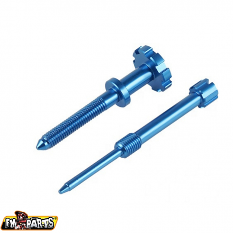 FM-Parts, regulační šroub bohatosti směsi + šroub nastavení volnoběhu Keihin (FUEL MIXTURE & IDLE SCREW), modrá barva
