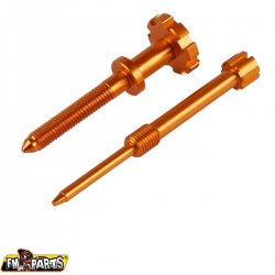 FM-Parts, regulační šroub bohatosti směsi + šroub nastavení volnoběhu Keihin (FUEL MIXTURE & IDLE SCREW), oranžová barva