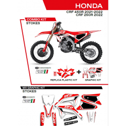 UFO, sada plastů + sada polepů, Honda CRF 250R '22 Stokes, červená barva
