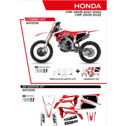 UFO, sada plastů + sada polepů, Honda CRF 250R '22 Apodis, bílá barva