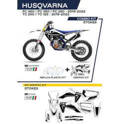 UFO, sada plastů + sada polepů, Husqvarna TC 125 '19-'22 Stokes, bílá barva