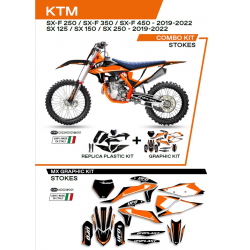 UFO, sada plastů + sada polepů, KTM SX 125 '19-'22 Stokes, černá barva
