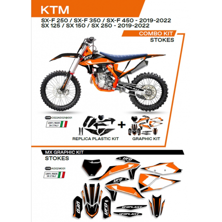 UFO, sada plastů + sada polepů, KTM SX 125 '19-'22 Stokes, černá barva