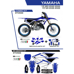 UFO, sada plastů + sada polepů, Yamaha YZ 125 '22 Stokes, OEM barva (modrá/černá/bílá)