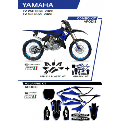 UFO, sada plastů + sada polepů, Yamaha YZ 125 '22 Apodis, černá barva