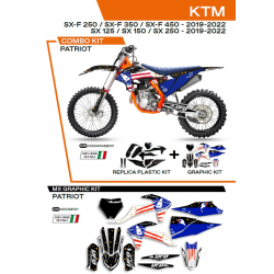 UFO, sada plastů + sada polepů, KTM SX 125 '19-'22 Patriot, černá barva