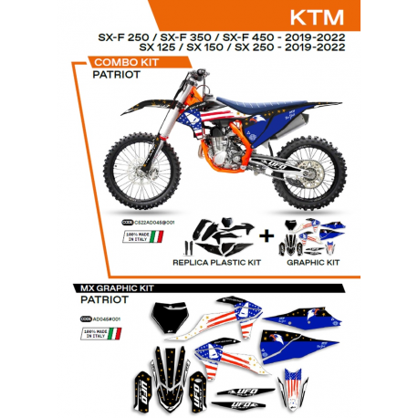 UFO, sada plastů + sada polepů, KTM SX 125 '19-'22 Patriot, černá barva