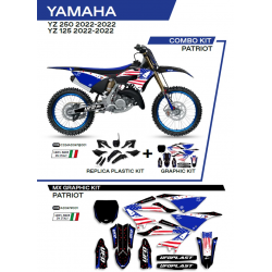 UFO, sada plastů + sada polepů, Yamaha YZ 125 '22 Patriot, černá barva