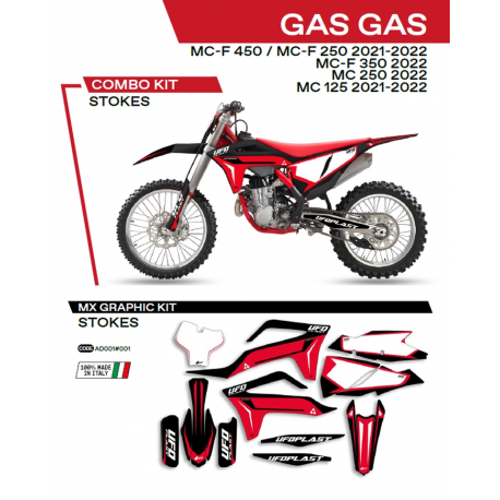 UFO, sada polepů, Gas Gas MC 125 '21-'22 Stokes, černá barva