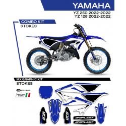 UFO, sada polepů, Yamaha YZ 125 '22 Stokes, OEM barva (modrá/černá/bílá)